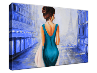 Obraz Prechádzka v Paríži v granátovej farbe