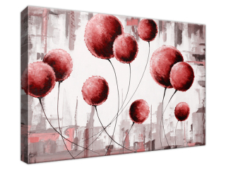 Obraz na plátne Abstraktné púpavy v červenej
