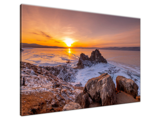 Štýlový obraz na plátne Západ slnka nad Bajkalom