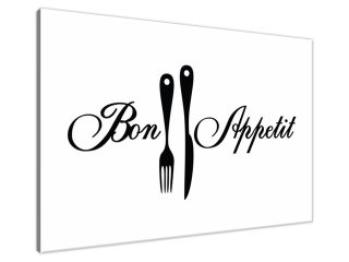 Obraz na plátne s nápisom Bon Appetit
