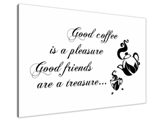 Obraz na plátne s nápisom Good coffee