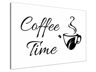 Obraz na plátne s nápisom Coffee time