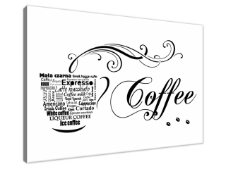 Obraz na plátne s nápisom Cup of coffee