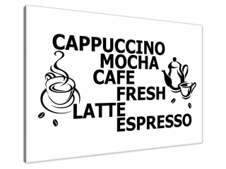 Obraz na stenu s nápisom Šálka cappuccino