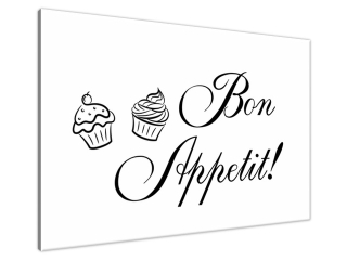 Obraz na plátne s nápisom Bon Appetit muffin