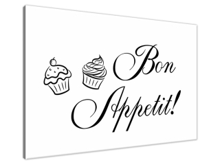 Obraz na plátne s nápisom Bon Appetit muffin