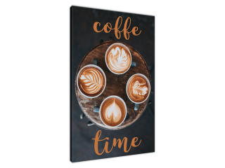 Obraz na plátne s nápisom Čas na kávu