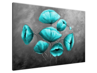 Obraz ručne maľovaný Krásne modré kvety