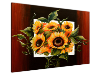 Ručne maľovaný obraz Divoké slnečnice