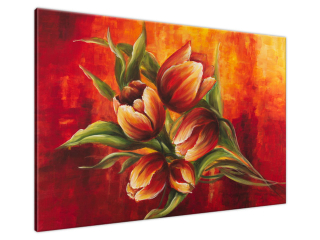 Ručne maľovaný obraz Abstraktné tulipány
