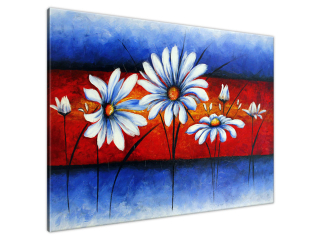 Moderný obraz na plátne ručne maľovaný Poľné kvety