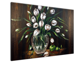 Ručne maľovaný obraz Tulipány