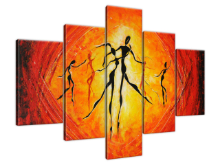 Maľovaný obraz na plátne Africkí tanečníci
