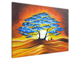 Ručne maľovaný obraz Oddych pod krásnym stromom