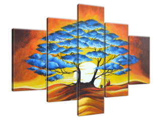 Ručne maľovaný obraz Oddych pod krásnym stromom
