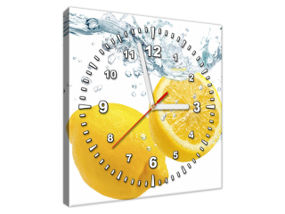 Moderný obraz s hodinami Citrónové čľupnutie