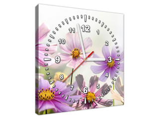 Luxusný obraz s hodinami Jemné kvety