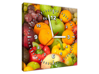 Nástenné hodiny do kuchyne Ovocie a zelenina