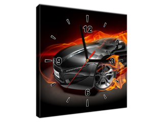 Moderný obraz s hodinami Športové auto