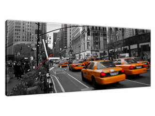 Dizajnové nástenné hodiny Manhattan Taxi