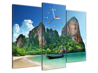 Moderný obraz s hodinami Pláž v Thajsku