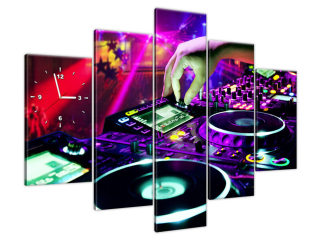 Obraz s hodinami DJ sequence celoročný set