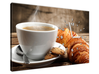 Obraz s hodinami Prestávka na kávu