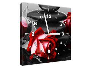Obraz s hodinami na plátne Roses and spa