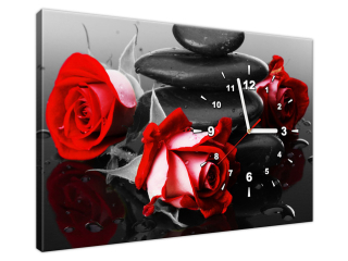 Obraz s hodinami na plátne Roses and spa