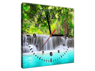 Obraz na stenu s hodinami Azúrový vodopád
