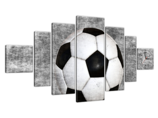 Športový obraz s hodinami Futbalová lopta