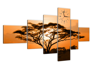 Obraz s hodinami Africká príroda