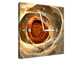 Luxusný obraz s hodinami Fraktálna ruža