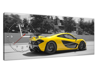 Obraz s hodinami Žltý McLaren P1 - Axion23