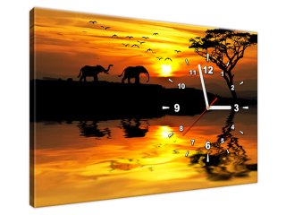 Moderný obraz s hodinami Afrika