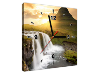 Obraz s hodinami na stenu Islandská krajina