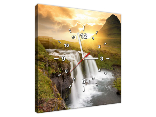 Obraz s hodinami na stenu Islandská krajina