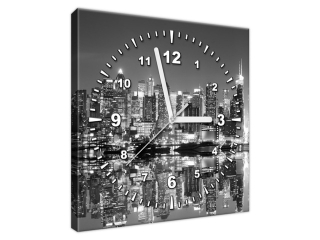 Obraz s hodinami Manhattan v noci