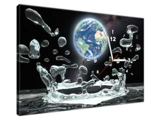 Luxusné hodiny na stenu Svetový splash