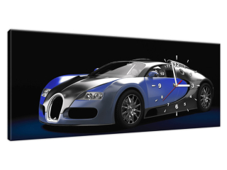 Obraz s hodinami Modré Bugatti Veyron