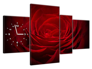 Obraz s hodinami Ruža pre lásku