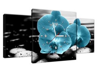 Obraz s hodinami Orchidea a kamene
