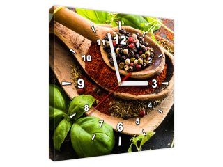 Moderný obraz s hodinami na plátne Spices