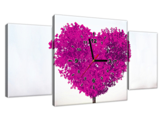 Moderný obraz na plátne s hodinami Stromček lásky