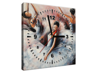Obraz s hodinami na steny Baletky