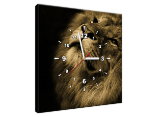 Moderný obraz s hodinami Zlatý lev