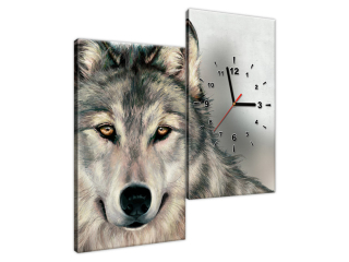 Obraz do chodby s hodinami Sivý vlk
