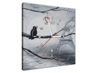 Štýlový obraz s hodinami Romantické ráno v Paríži