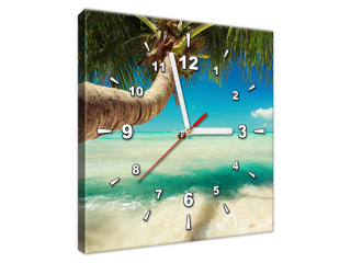 Obraz s hodinami Pekná palma nad Karibikom