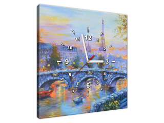 Obraz s hodinami na stenu Ulička v Paríži